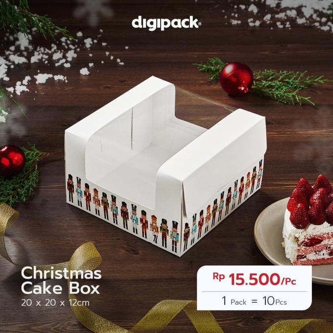 [Digipack] Christmas Cake Box 20 x 20 x 12 | Kotak Kue | Hampers Natal