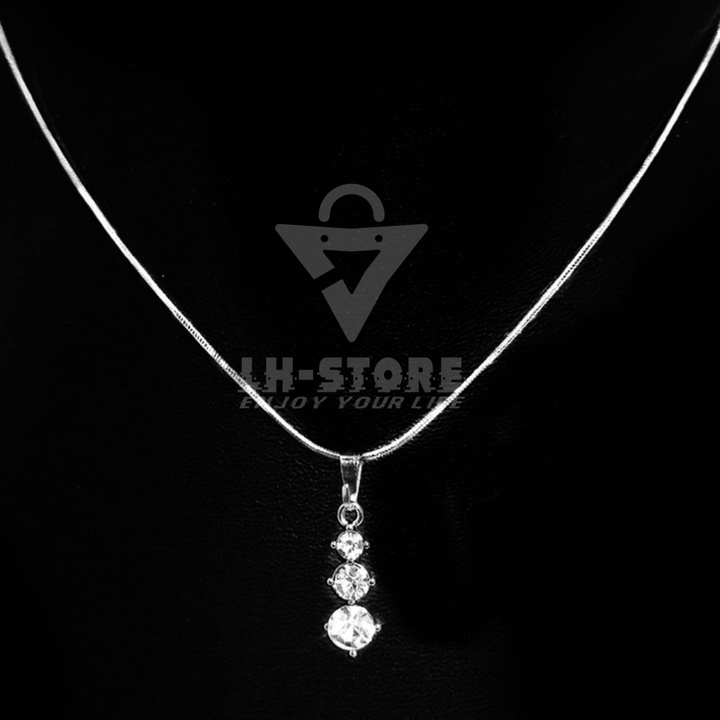 KALUNG PRIA/WANITA TERBARU LIONTIN PERMATA BARIS BULAT ANTI KARAT DAN TIDAK LUNTUR