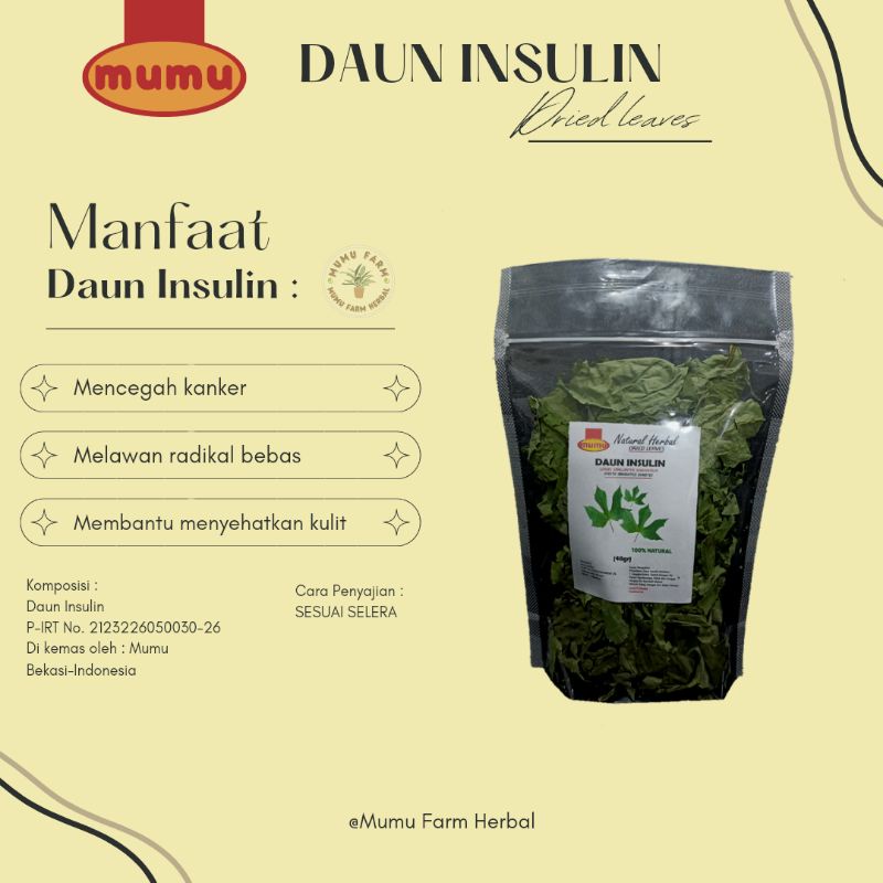 

Daun insulin kering 40gram untuk diabetes