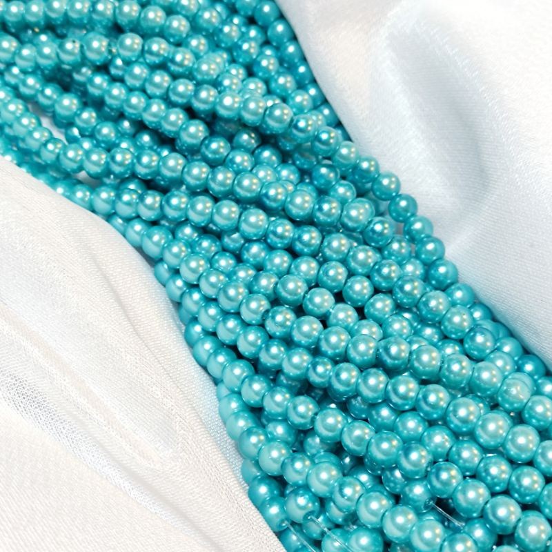 100Gram Payet Mote Manik Mutiara 8mm Bulat Kwalitas SUPER BIRU