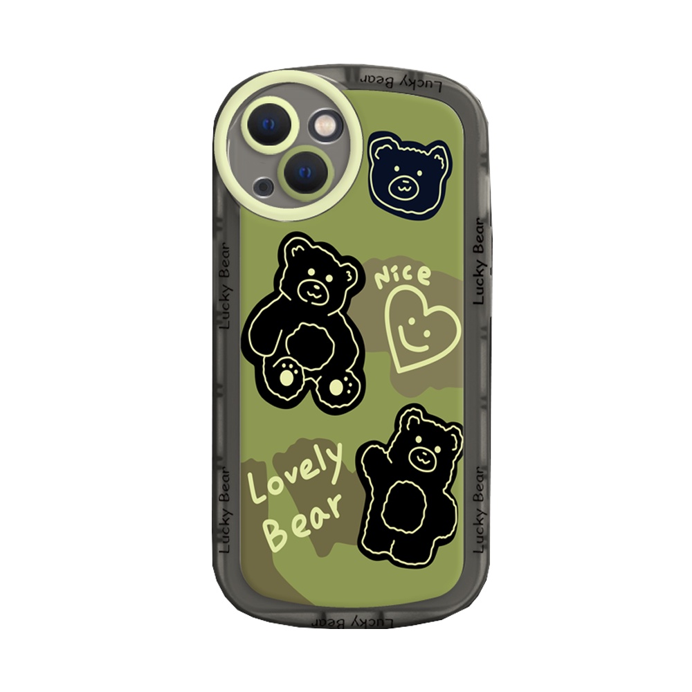 Redmi 10C 10A 9C 9T 9A 10 Redmi Note 11 Pro Note 11S Note 10S Note9S Note8 Pro Note7 Poco M5S M3 Pro X3 Lensa NFC Oval Matcha Lucky Bear Shockproof Soft Phone Case BY