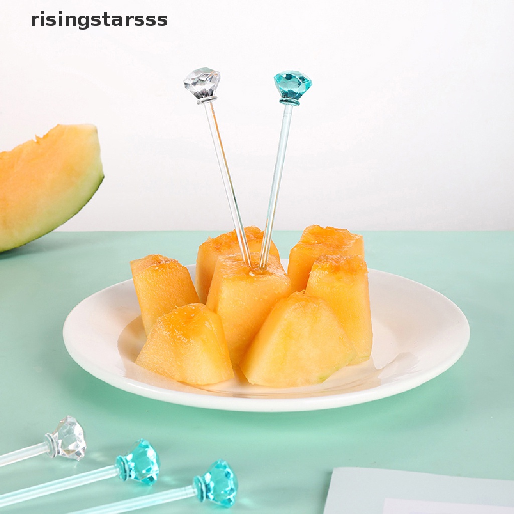 Rsid Span-New8 /12 Pcs Garpu Buah Pesta Prasmanan Fruit Dessert Food Cocktail Sandwich Fork Stick Jelly