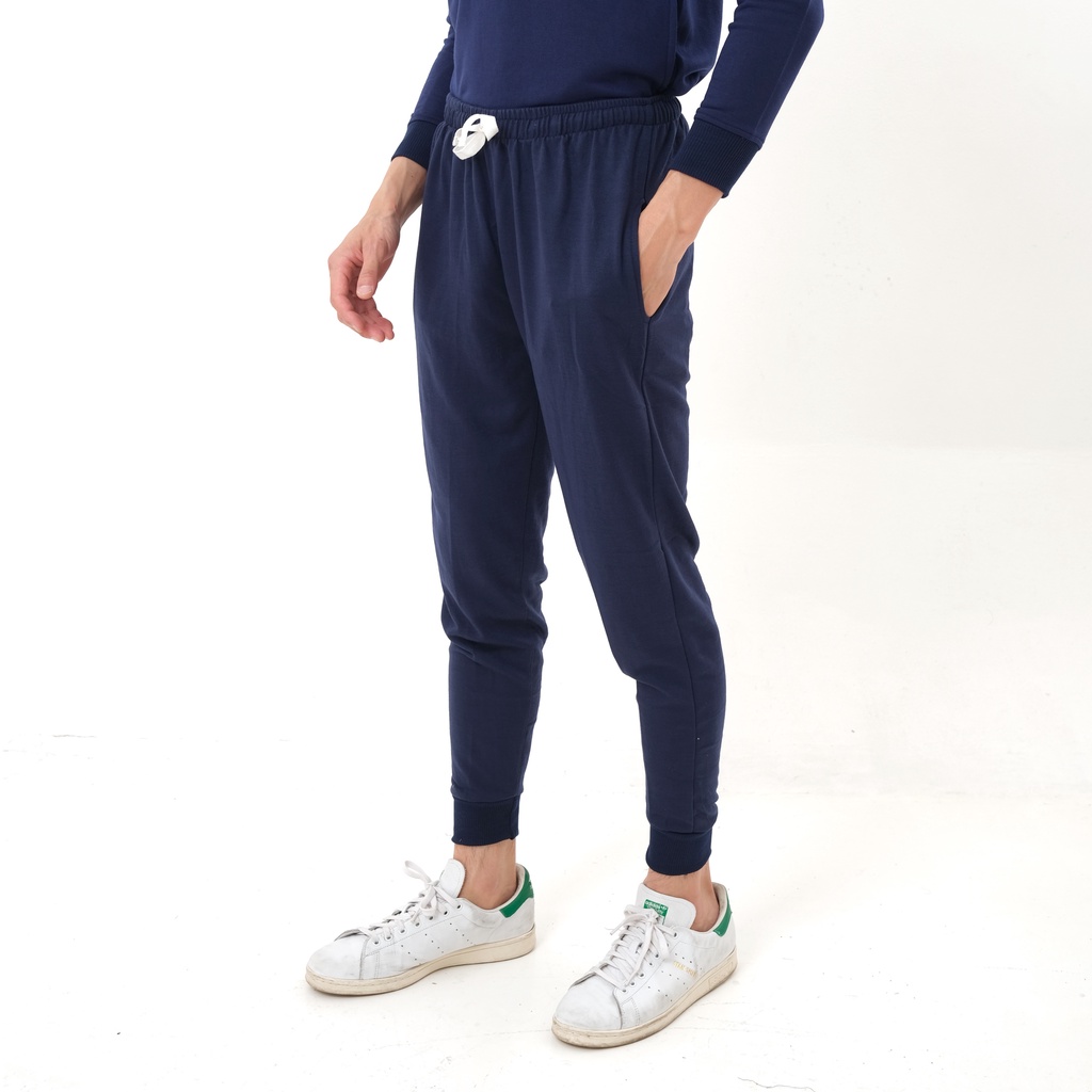 SANVANINA Celana Jogger Pants Training Navy | Jogger Unisex | Celana Panjang Polos | D-01D