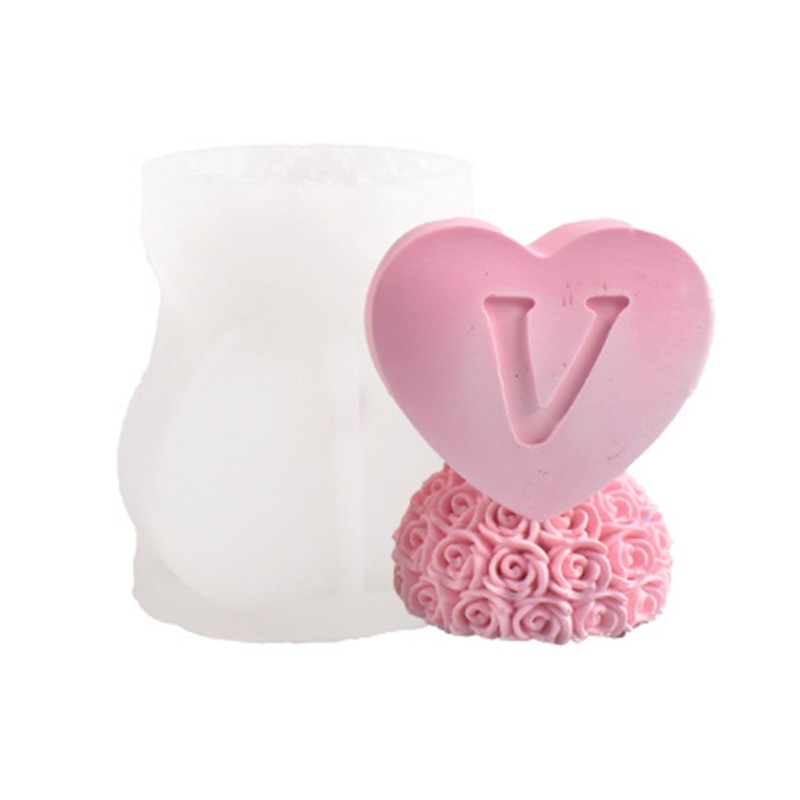 Siy Cetakan Silikon 3D Mawar Hati Untuk Handmade Dekstop Decor Gypsum Epoxy Resin Mold Untuk Dekorasi Rumah