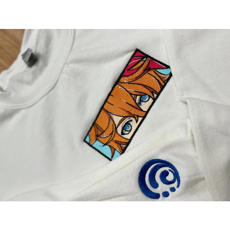 Crewneck Tartaglia Embroidery Anime Gaming Genshin Impact Premium Unisex