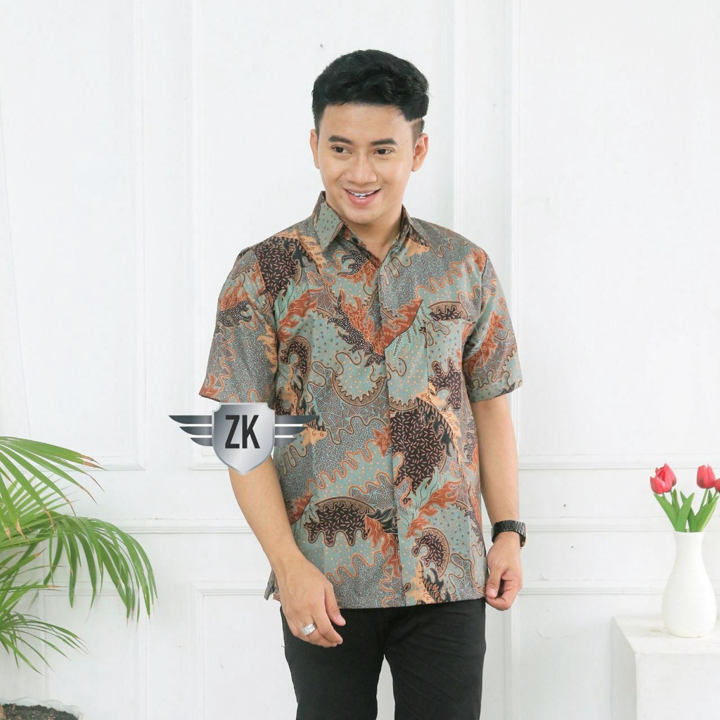 kemeja batik new motif soft safari reguler ukuran dewasa M L XL XXL