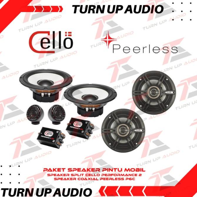 Paket Audio Full Set 4 Pintu Mobil Split Cello Coaxial Peerless Sub