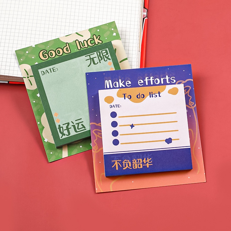 120lembar Seri Kata Inspirasi Sticky Notes Set Siswa Lovely Tearable Memo Paper