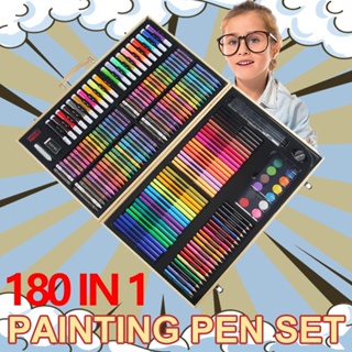 Set Crayon Box Kayu 180pcs / Peralatan Menggambar dan Mewarnai isi 180pcs