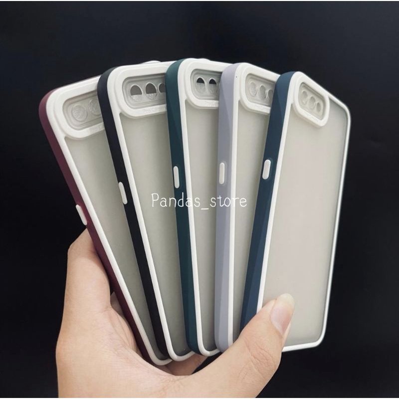 Pro Hybird Realme C2 Softcase Halus dan Elegan / Pinggiran Garis Putih Keren (Pandas)