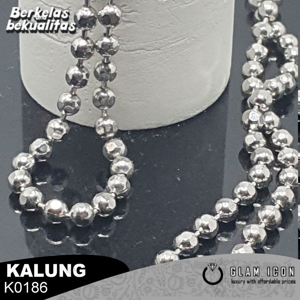 Rantai Kalung motif biji lada kecil 60cm K0186