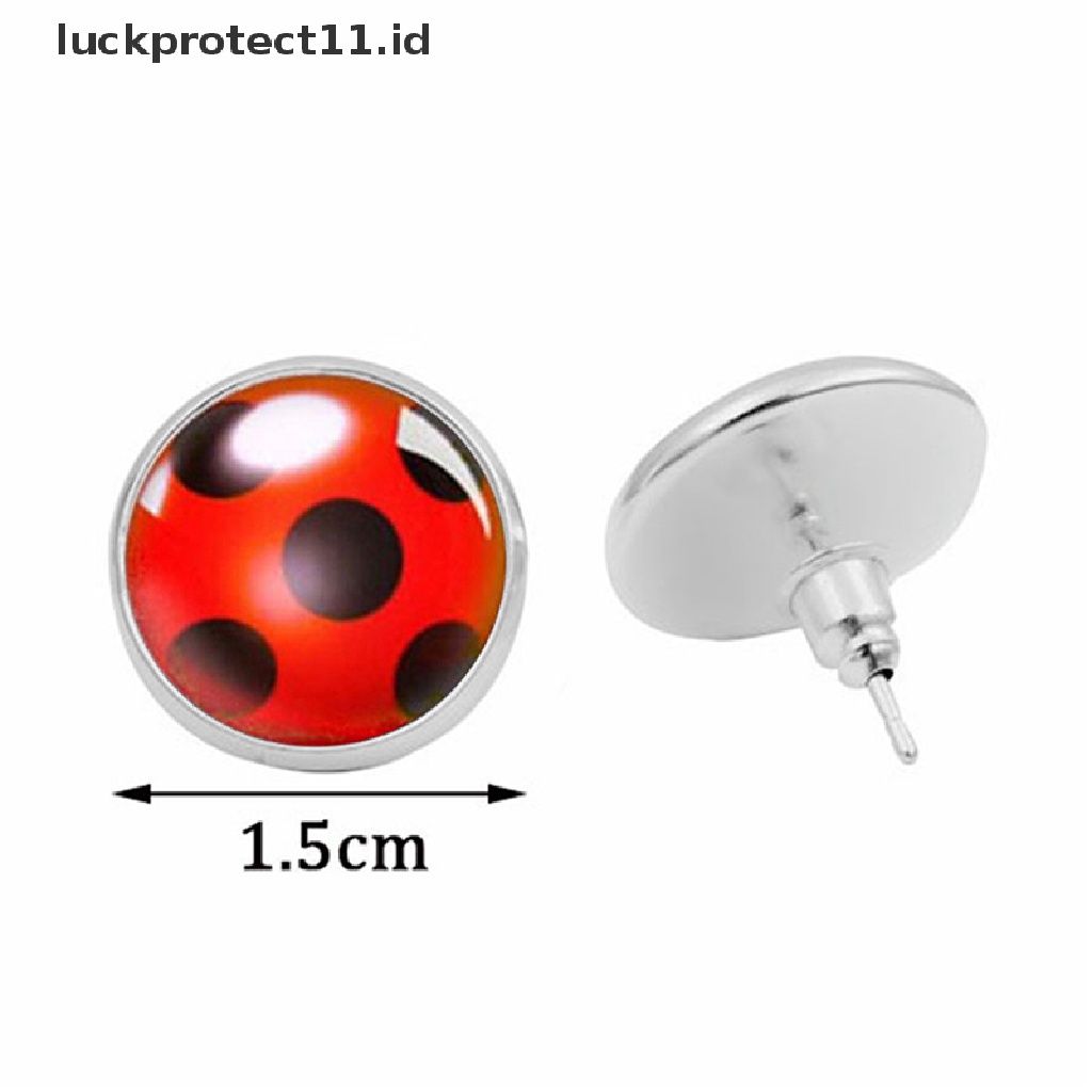 /Fashion Hot// Fashion// Lucu Ladybug Ear Stud Earrings Hewan Lingkaran Anting Wanita Pesta Hadiah Perhiasan.