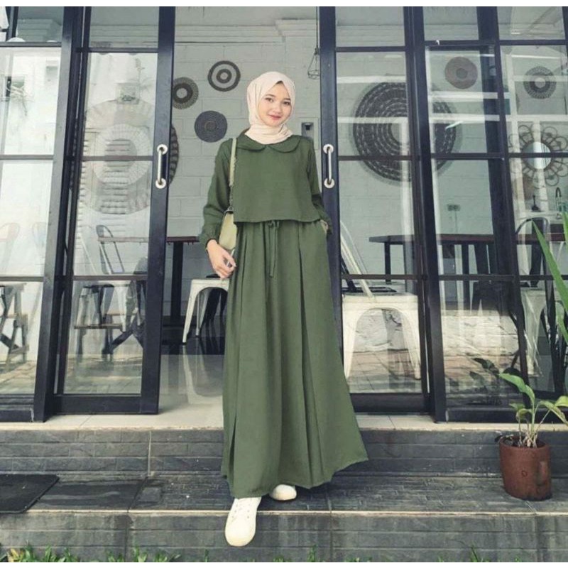 GAMIS CRINGKLE ZAYYRA/gamis cringkle aitflow/gamis kekinian/gamis flowy