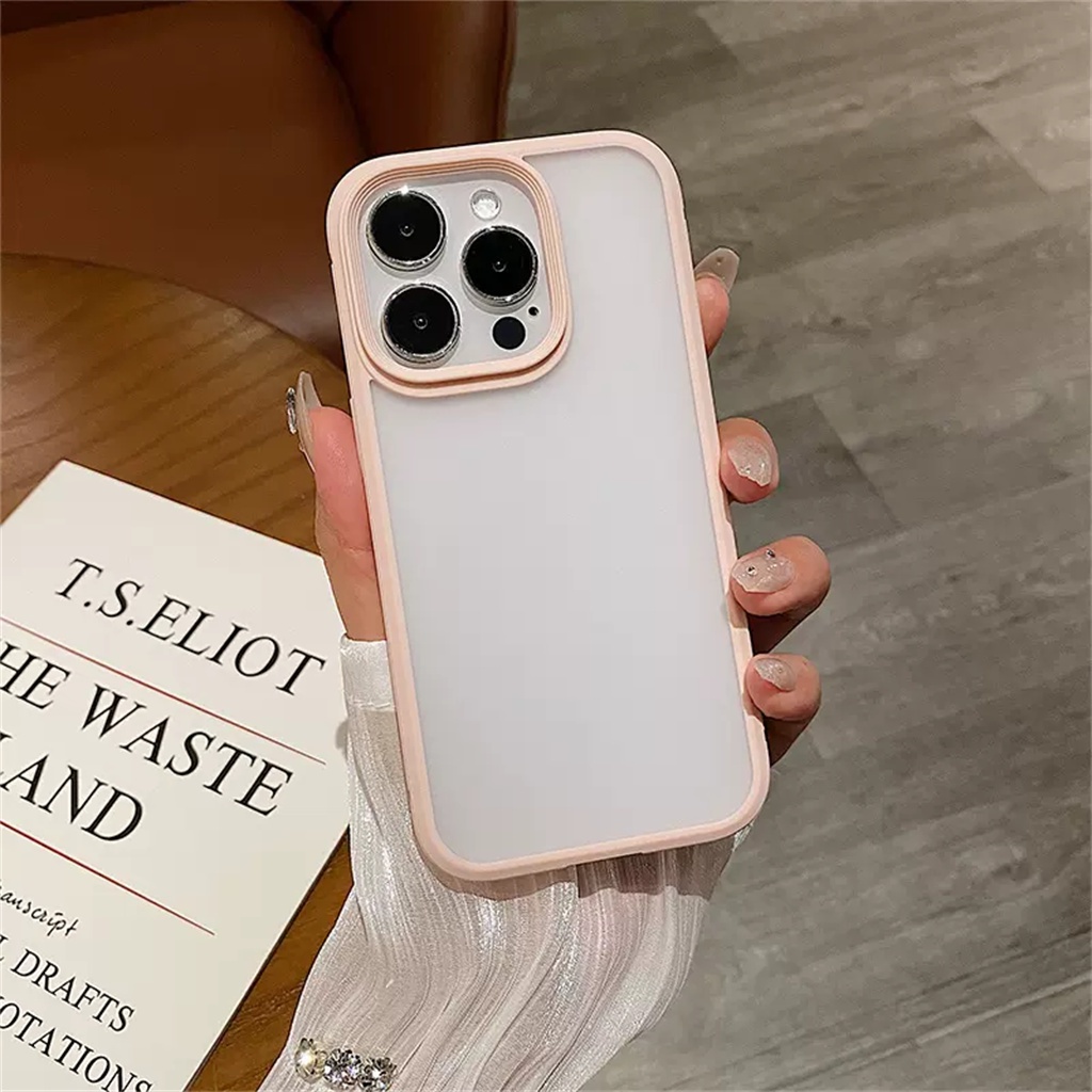 Premium Mewah matte Silikon Pelindung case iPhone 14 Pro Max Plus case iPhone 13 12 Pro Max Tertutup Penuh matte shock protection hard back cover