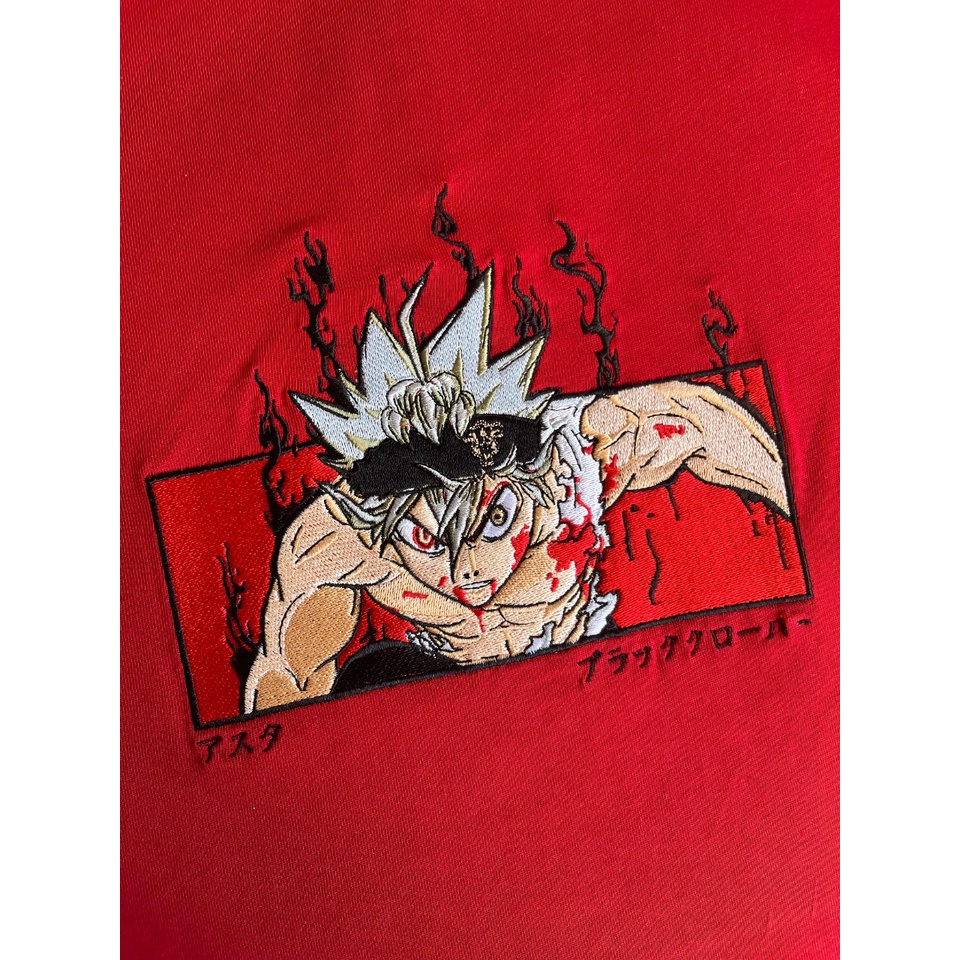 Crewneck Asta Devil Embroidery Anime Manga Black Clover Premium Unisex