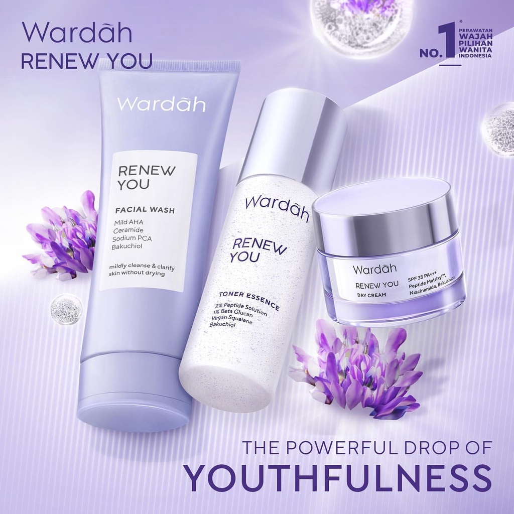 WARDAH Renew You Night Cream Indonesia / Pelembab Wajah 15g 30g / Microcapsule Retinol Peptide Matrixy Niacinamide Bakuchiol /Rejuvenate Skin And Maintain Skin Elasticity / Skincare Face Care / Melembabkan Muka / Re New Series / Anti Aging Day SPF Eye