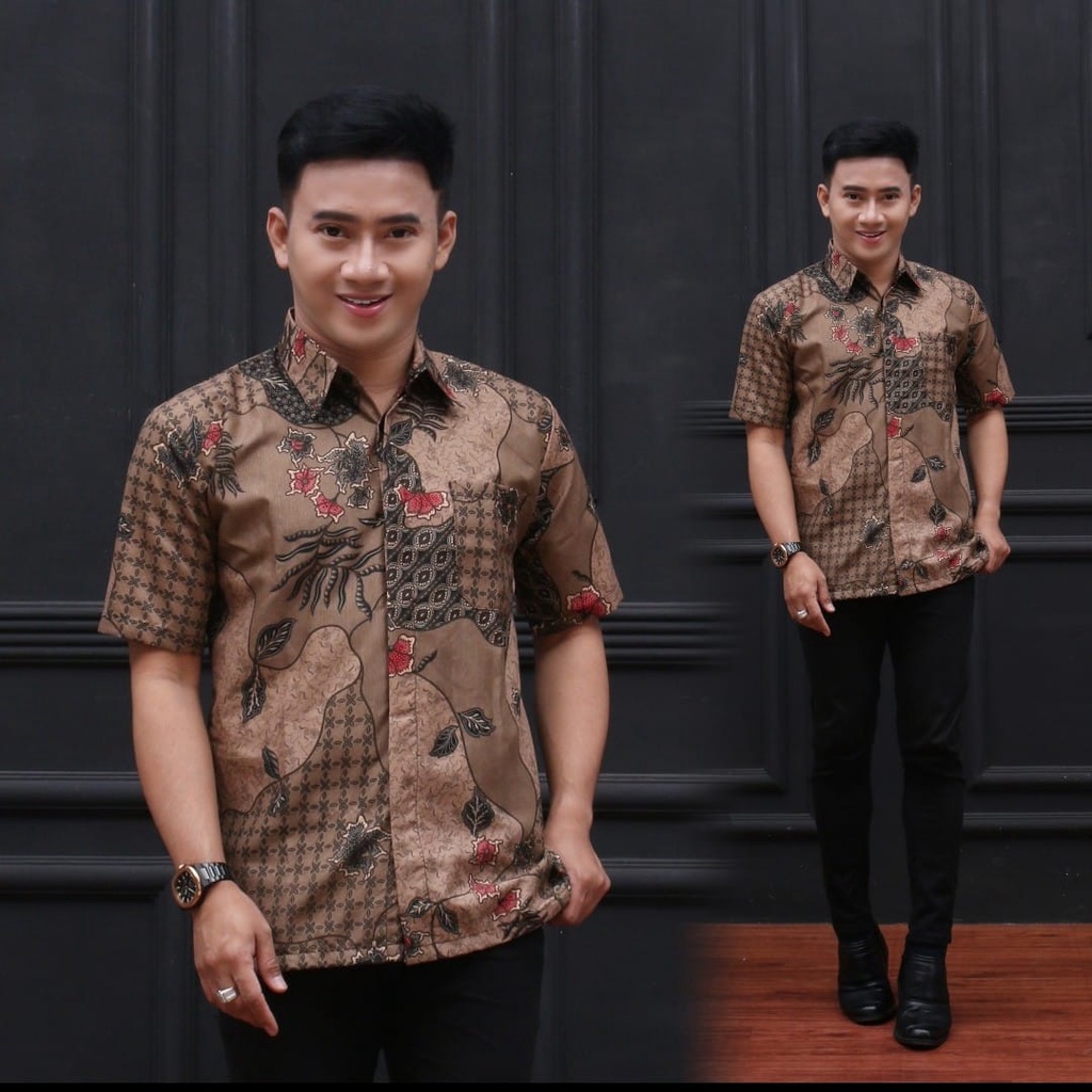 TERBARU!!! [BISA COD| Baju Kemeja Pria  M l Xl Modern Batik Kantor/BAJU BATIK PRIA KANTOR