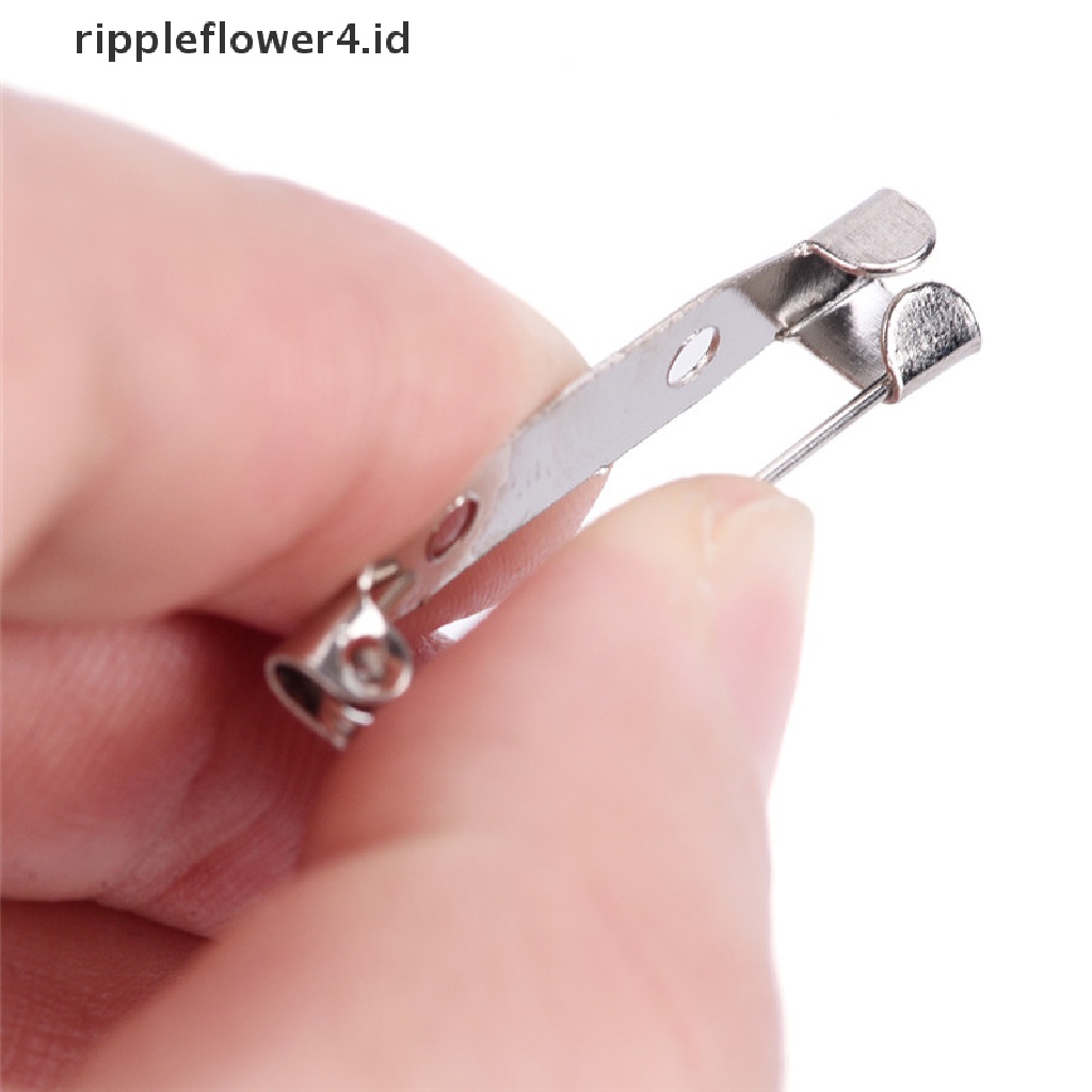 {rippleflower4.id} 10pcs Safety Brooch Catch Bar Locking Pins Temuan Dasar Belakang Kerajinan DIY 15-40mm~