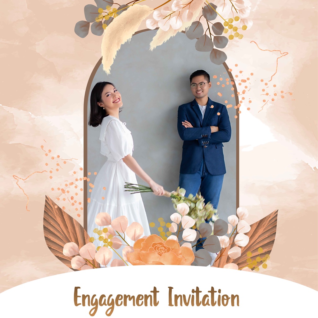 Video Undangan Digital Lamaran / Engagement Invitation / Invitation Center Ukuran 5:5 Kode S20
