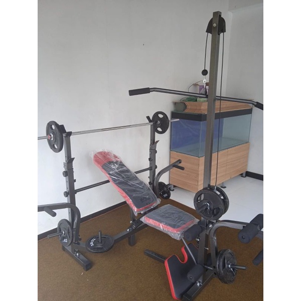 Bench Press Lat pull Down bisa COD Antar pasang di Tempat