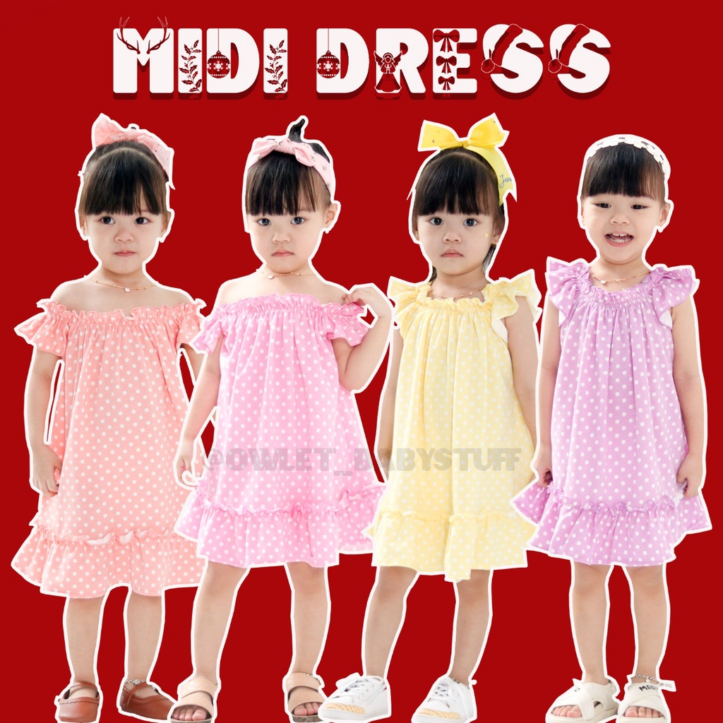 owlet-dress polkadot / dress anak perempuan/ dress anak / midi dress