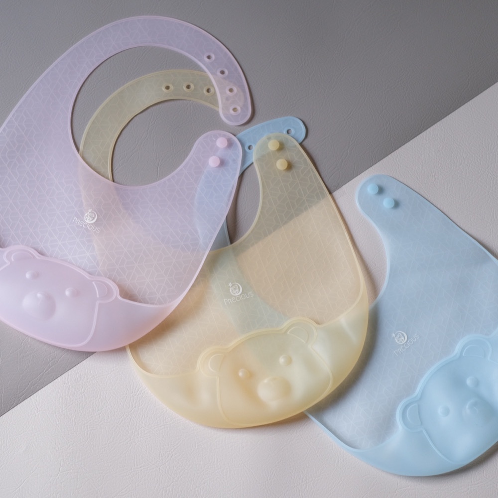 Precious Premium Silicone BIB Ultra Thin | BIB Ultra Light | Bib Silikon Super Ringan | Celemek Makan Bayi Ringan Waterproof