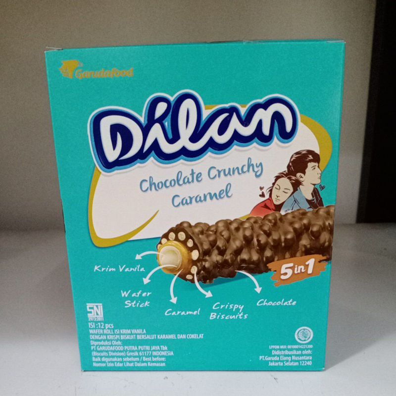 

DILAN WAFER CHOCOLATE CRUNCHY CARAMEL 1BOX ISI 12PCS