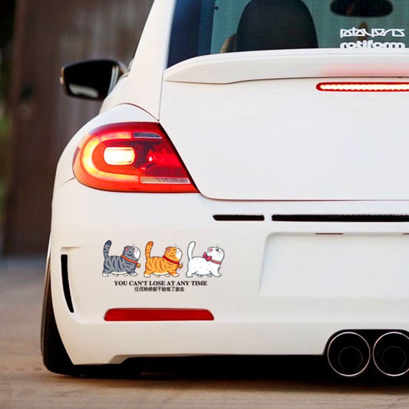Elegan Kucing Peliharaan Stiker Mobil Auto Self-Adhesive PVC Stiker Lima Berjalan Kucing Styling Stiker Mobil Truk Motor Dekorasi Mobil Tubuh Kreatif Decals Kartun Lucu Kucing Stiker