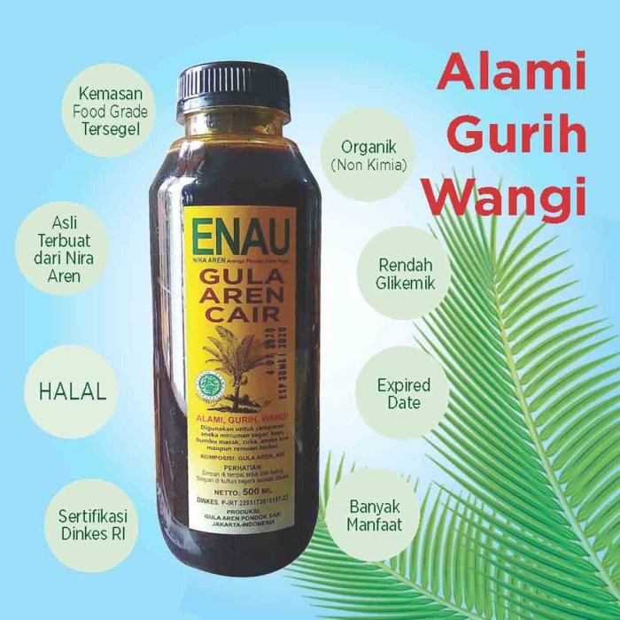 

Gula Aren Cair organik ENAU 100% murni nira Aren