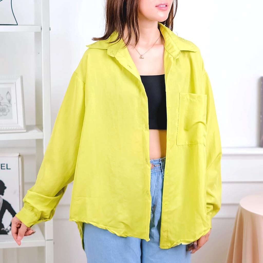 Godiva96 - GEMPI OVERSIZE COLORPOP SHIRT / ATASAN KEMEJA WANITA MEDAN