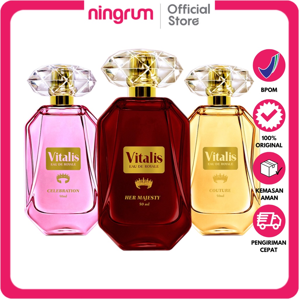 Ningrum - Vitalis Eau De Royale 50ml Body Spray | Parfum Wanita Long Lasting Luxurious Fragrance | Parfume Awet Tahan Lama Original BPOM Kemasan Kaca - 7606