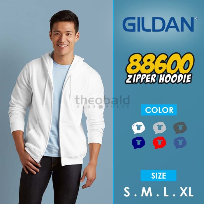 ⭐BISA COD⭐ Jaket Gildan Zipper 88600 Originall