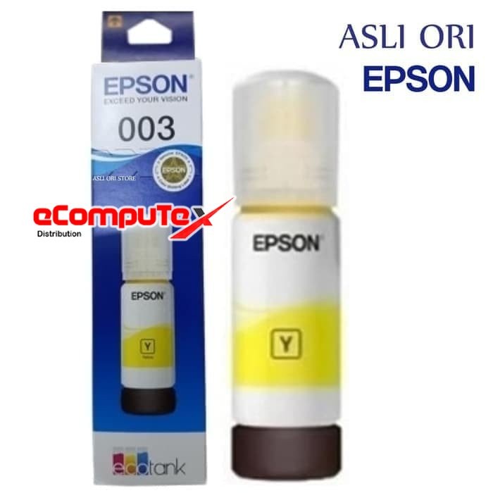 TINTA EPSON 003 YELLOW T003 KUNING ORIGINAL RESMI FOR L5190 L3150 L1110