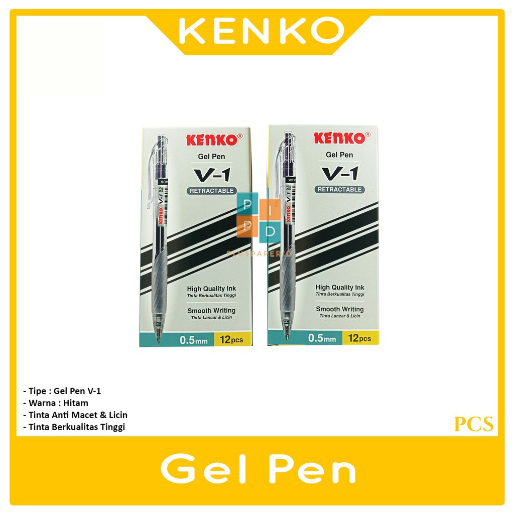 

Kenko Pulpen Gel Pen V-1 0.5mm Hitam - Pcs