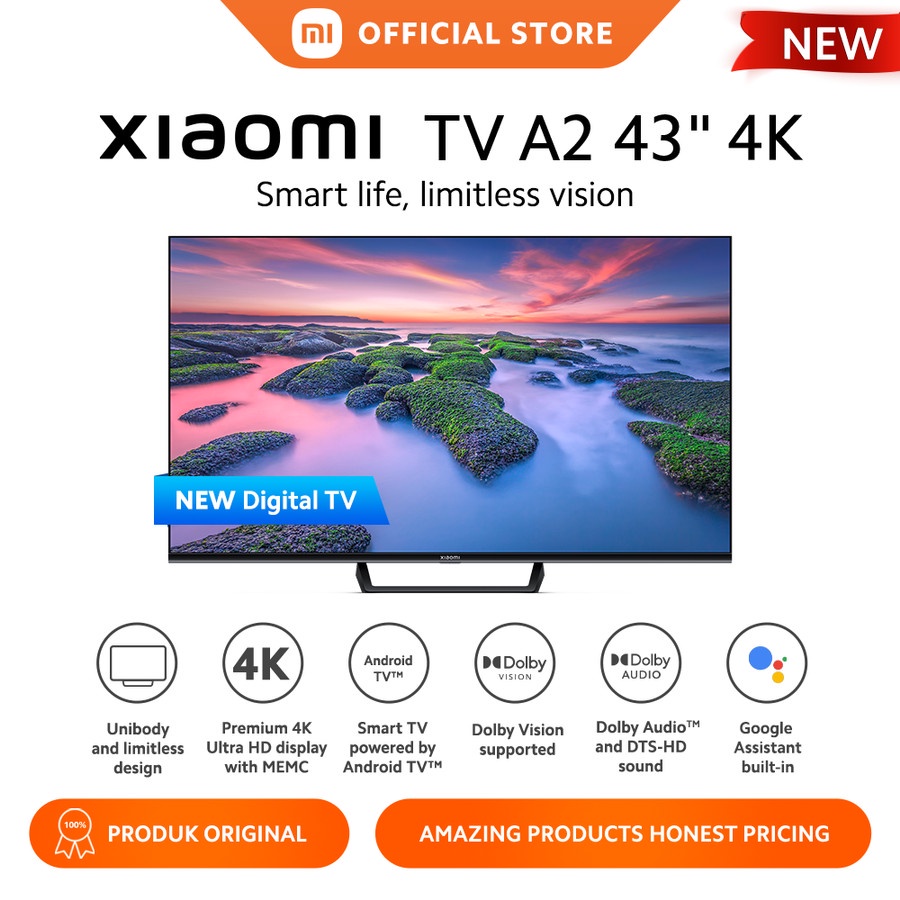 Xiaomi Smart TV A2 43 Inch Smart UHD 4K Android TV A2 43&quot; Xiao Mi A2 TV Digital