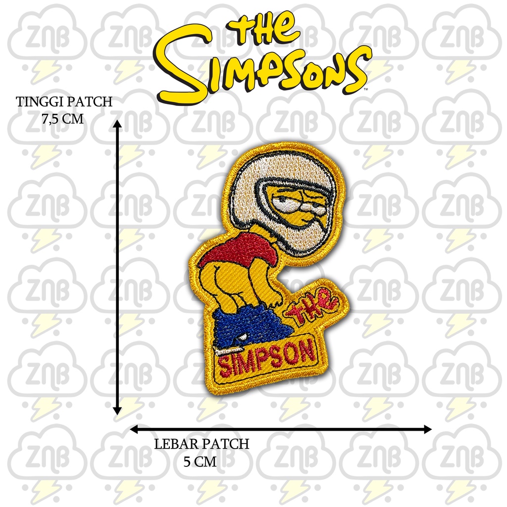 ZINBONS Patch bordir emblem patch simpson satu paket isi 8 patch free 1 stiker musik