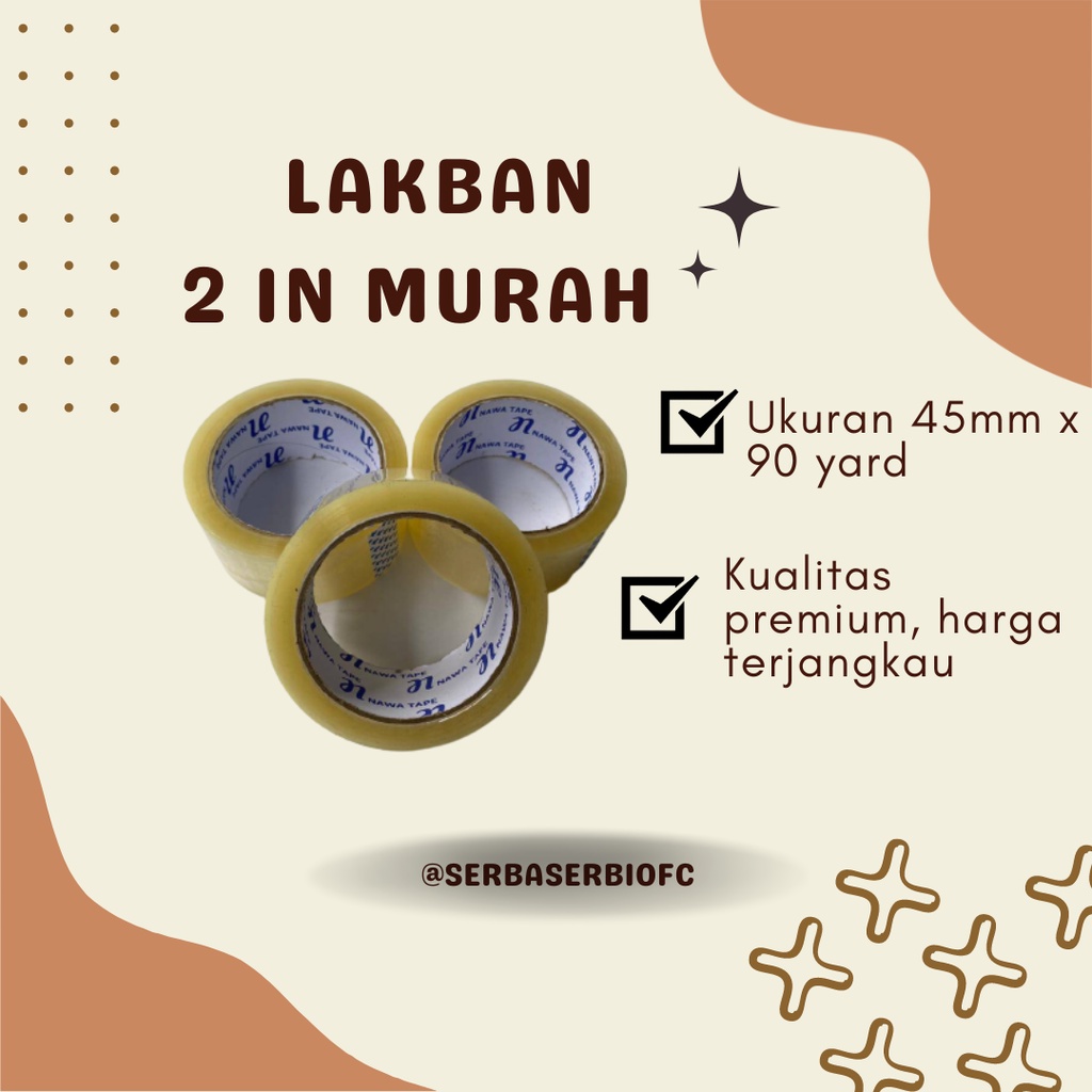 

Lakban 2 INCHI 45mm x 90 Yard Murah