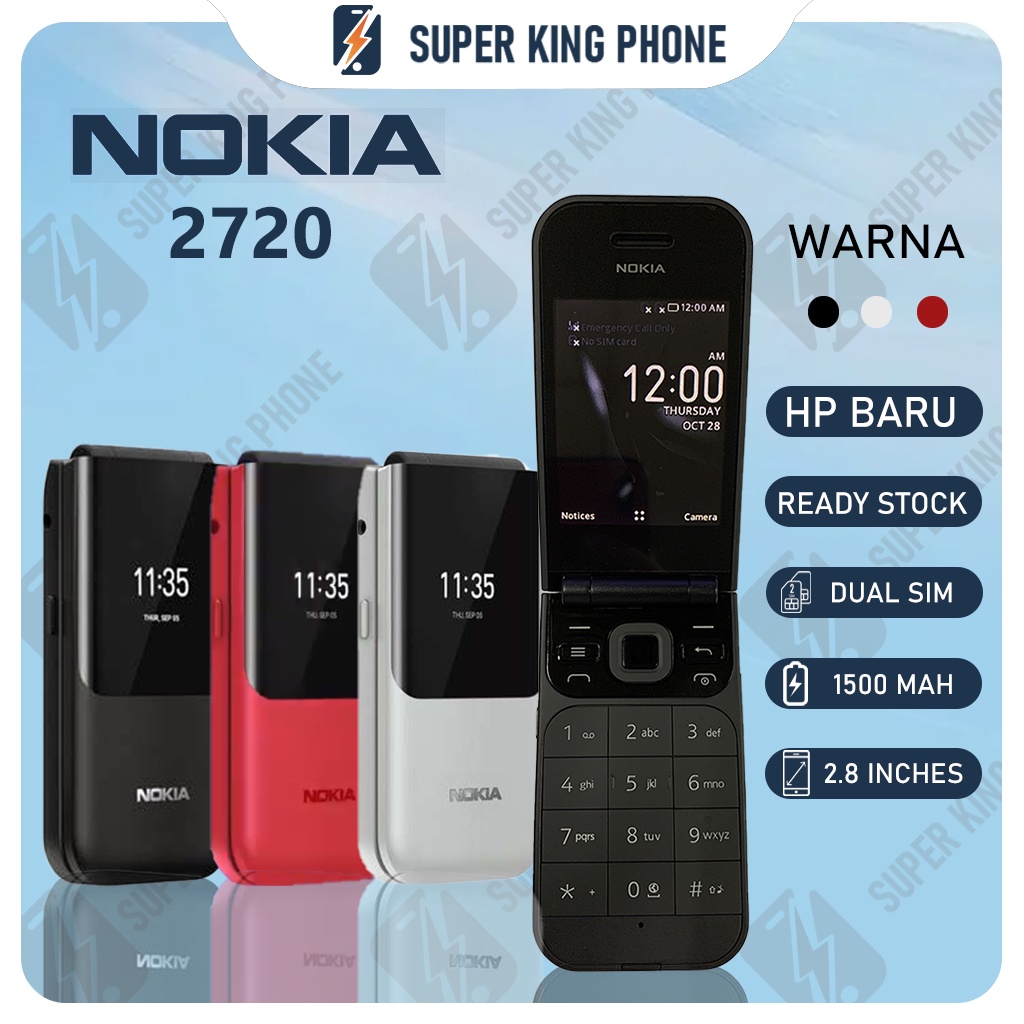 Super King NOKIA 2720 FLIP Phone 2G DUAL SIM GARANSI HP JADUL NOKIA JADUL LIPAT