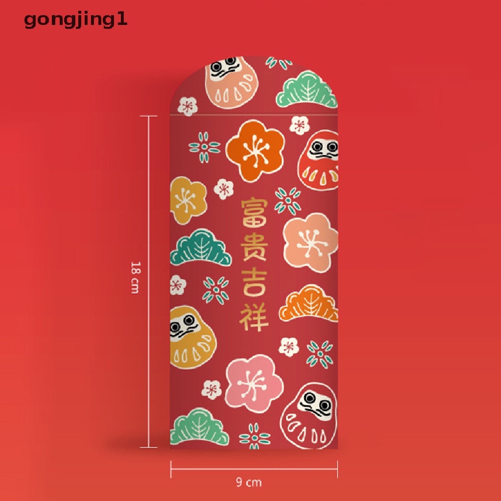 Ggg 1/10Pcs 2023festival Tahun Kelinci Imlek Hongbao Kartun Amplop Merah ID