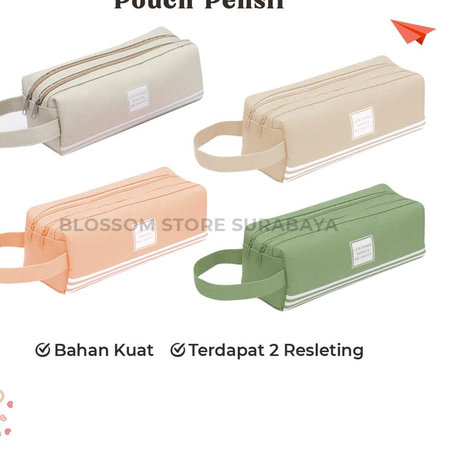 

TERLARIS Pouch Pen Kotak Pensil Motif Garis - Blossom Kids る