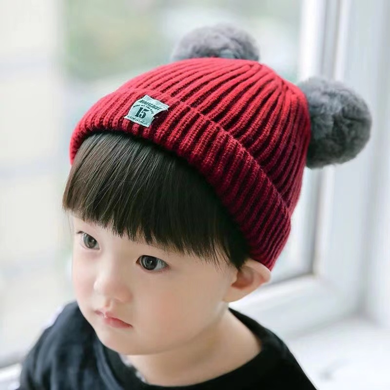 Topi Rajut Kupluk Bayi Pom Pom Premium / Topi Bayi Pom Pom Anak Laki - Laki Perempuan