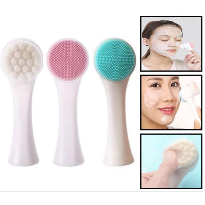 ALAT PEMBERSIH WAJAH MUKA SILICONE 2IN1 BRUSH PENCUCI WAJAH FACIAL BRUSH CLEANING BRUSH SIKAT PENCUCI WAJAH MUKA 2SISI