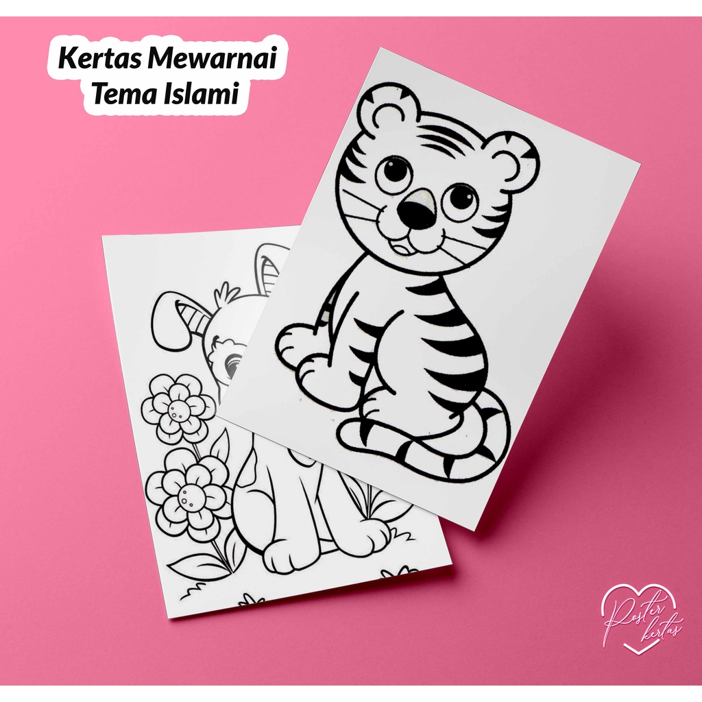 

Kertas Belajar Sketsa Mewarnai Gambar Edukatif Anak Colouring Tema Hewan Versi 2