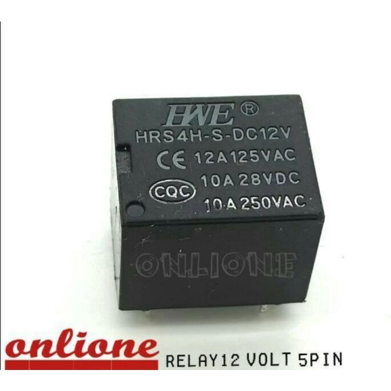 relay HWE DC 12V 10A 5 kaki kualitas bagus jual per 10pcs