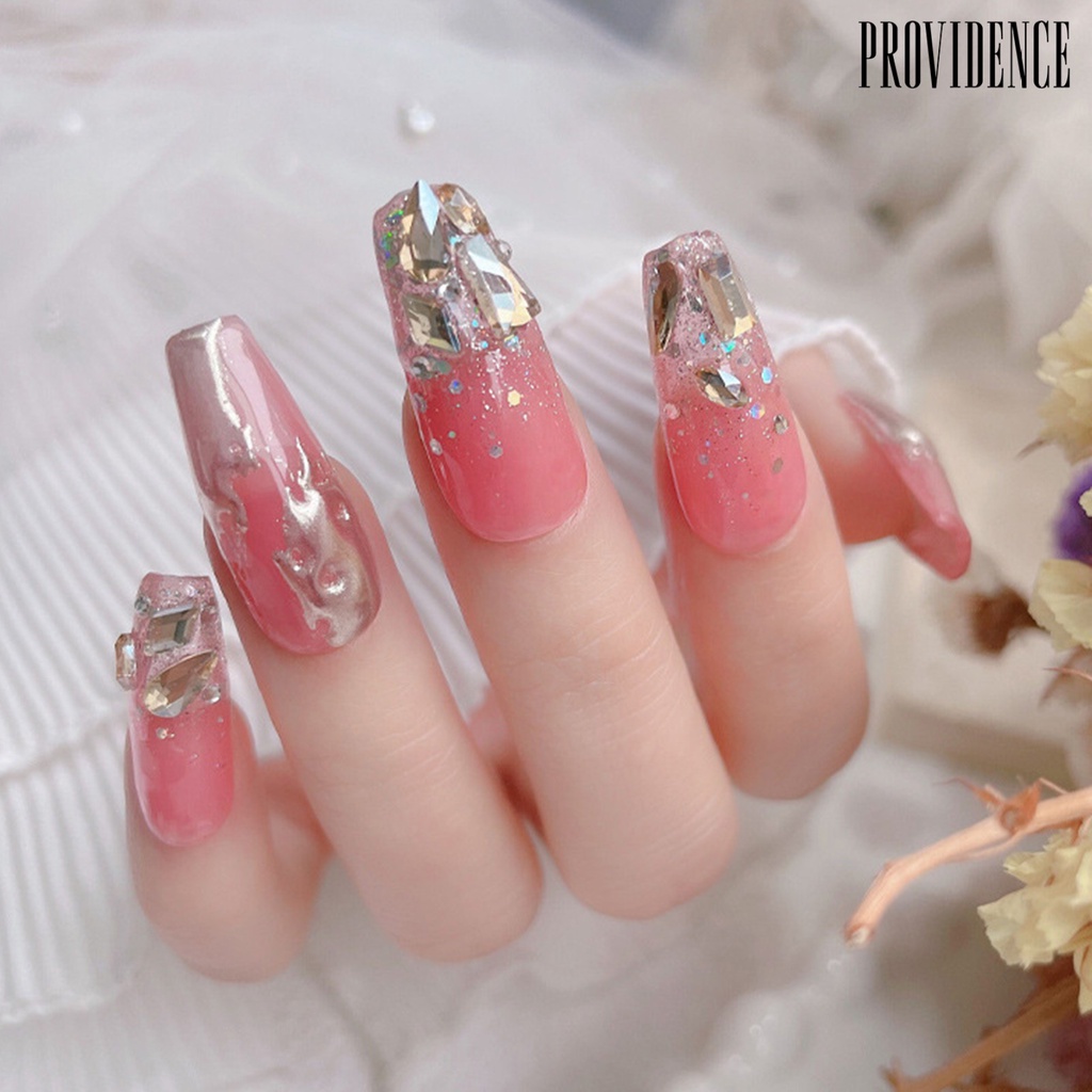Providence 1pak Pesona Kuku Tiga Dimensi Bersinar Mewah Mudah Diterapkan Pengerjaan Halus DIY Nail Art Tahan Lama 3D Berlian Imitasi Dekorasi Kuku Salon Kuku