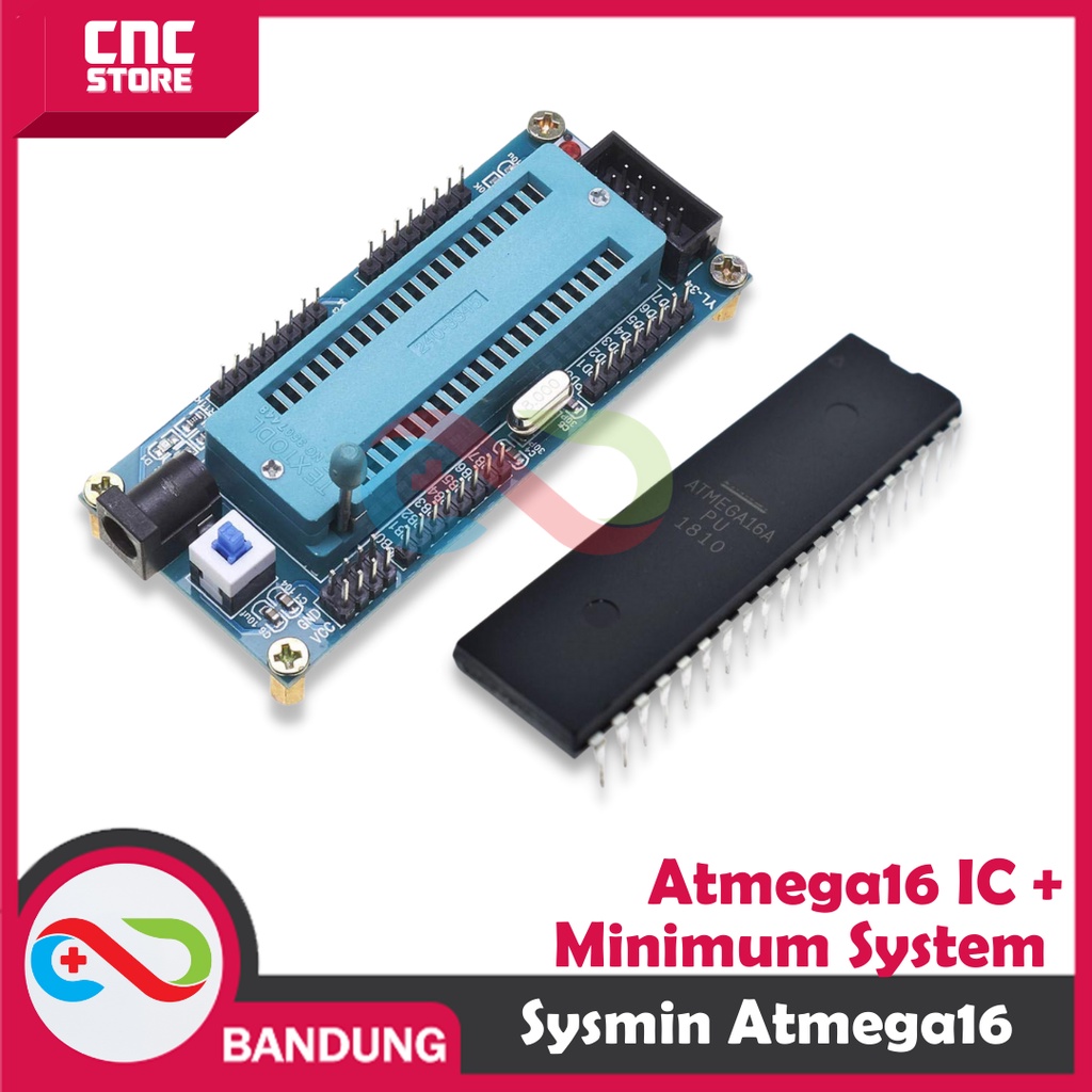 PAKET BUNDLING SYSMIN SISTEM MINIMUM ATMEG16 AVR + IC ATMEGA16