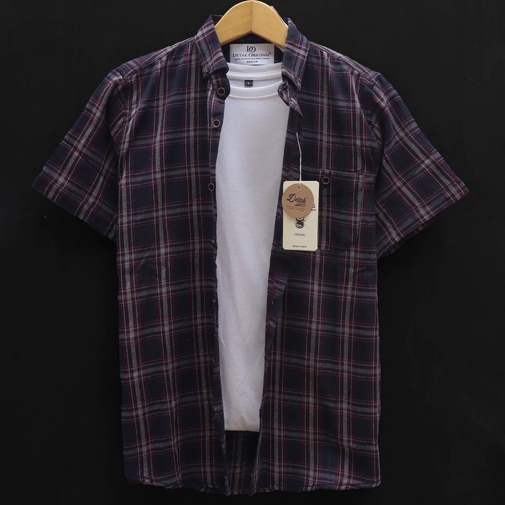 BABEDO KEMEJA FLANEL DISTRO PRIA CASUAL LENGAN PENDEK PREMIUM QUALITY 2037