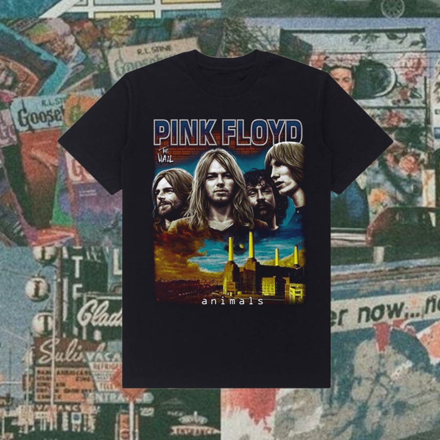 [HOT] Ossu Official ""Pink Floyd Animal"" Reguler T-Shirt | Stone Wash | Black | White | Kaos Band P