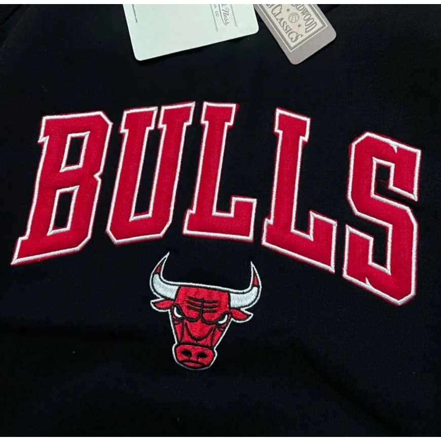 Jaket Sweater Crewneck Bulls Logo Fullbordir&amp;Fulltag Premium Quality