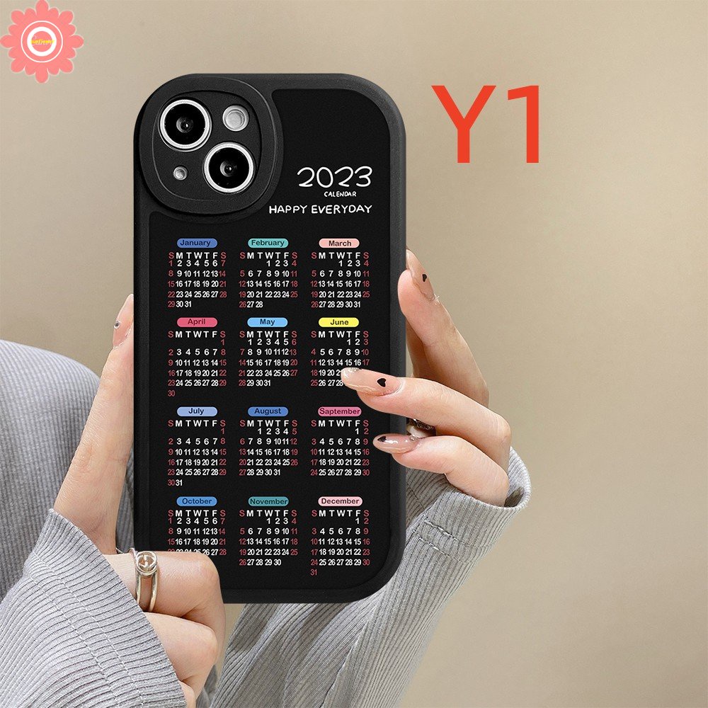 Phone Case For iPhone 11 6 6s 7 8 Plus 14 12 13 Pro Max 14Plus XR X XS MAX SE 2020 Couple Happy Everyday 2023 Calendar Soft TPU Lens Protector Back Cover